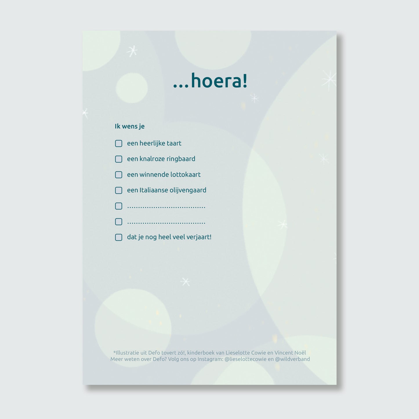 Wenskaart — Pief pief pief...